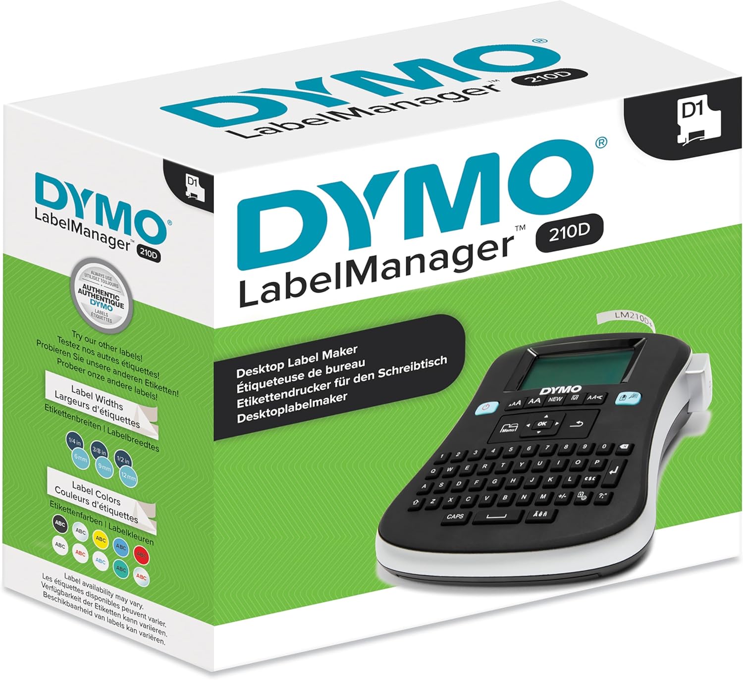 DYMO Desktop Label Maker | LabelManager 210D All-Purpose Portable Label Maker, Easy-to-Use, One-Touch Smart Keys, QWERTY Keyboard, Large Display, For Home & Office Organization - Image 6