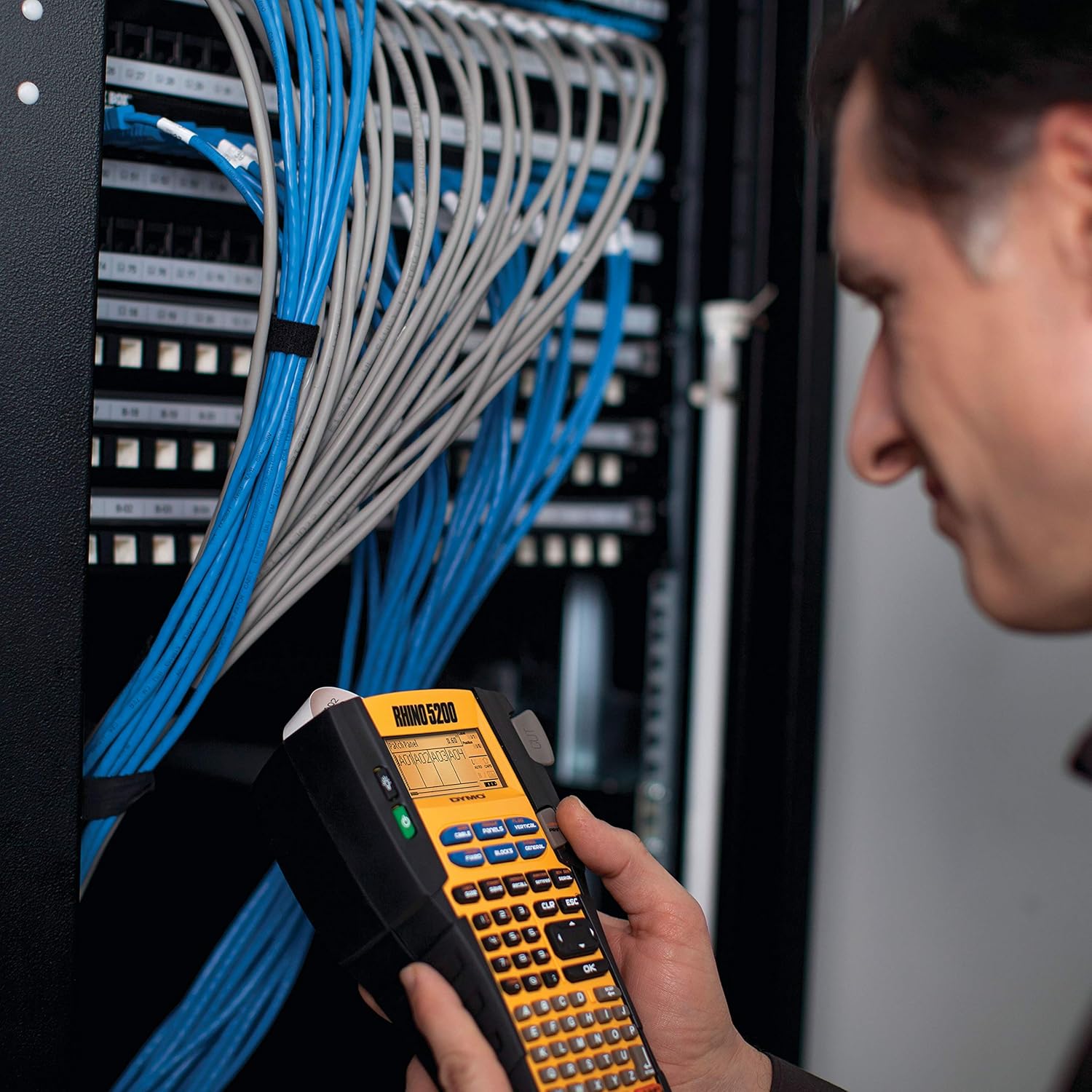 DYMO Industrial Label Maker Rhino 5200 Label Maker Time-Saving Hot Keys Prints Fast Durable For Job Sites and Heavy-Duty Labeling Jobs - Image 4